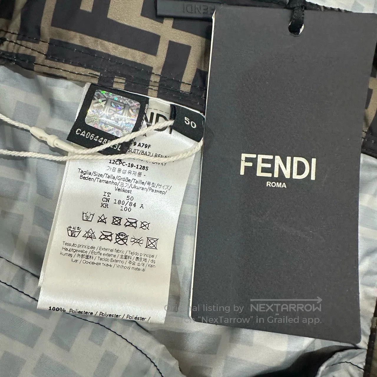 Fendi Fendi Monogram Nylon Drawstring Shorts. Size US 34 / EU 50 - 5 Thumbnail