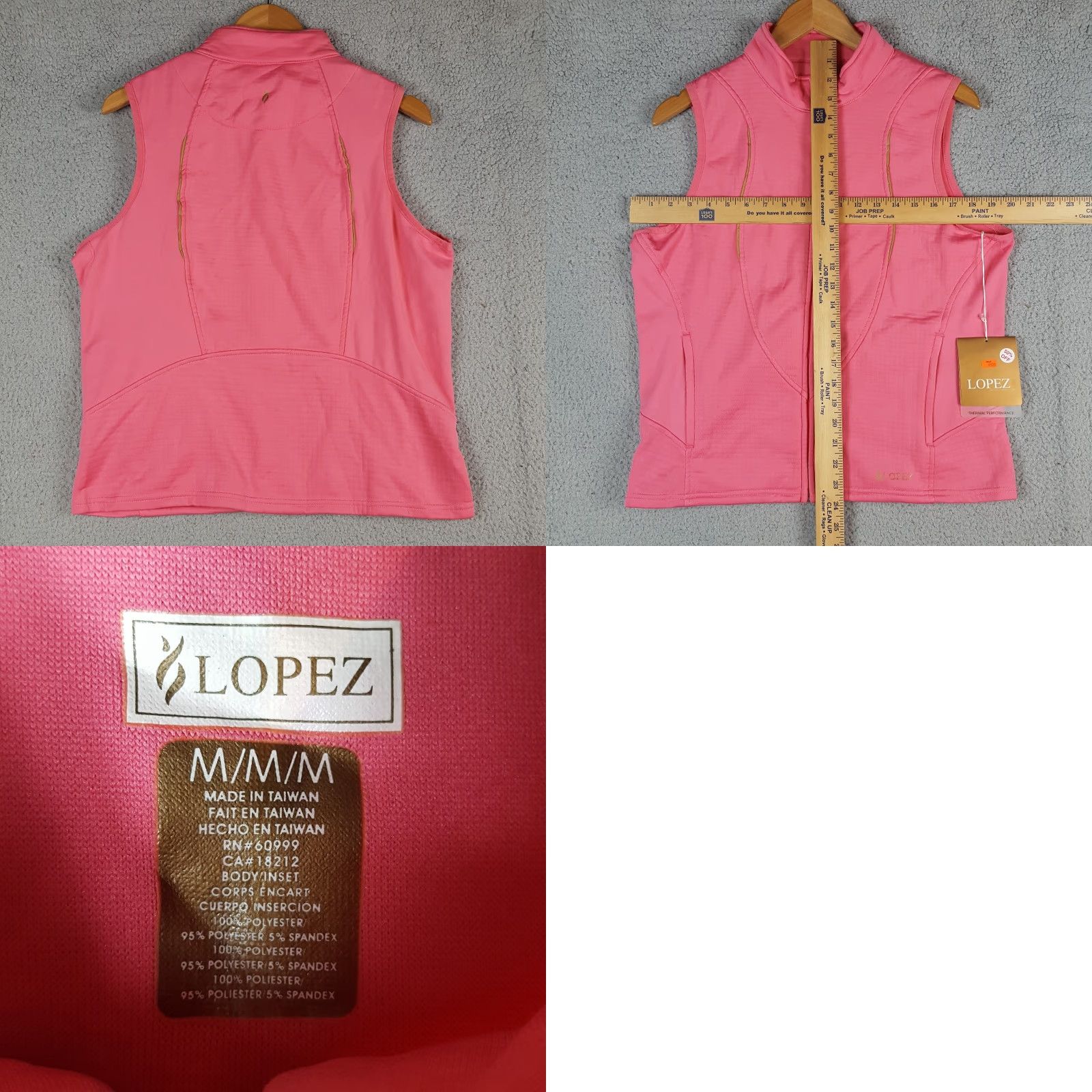 Pinko Lopez Preppy Pink Micro Fleece Lined Womens Size M Zip Up Vest Windbreaker Golf Jacket Size M / US 6-8 / IT 42-44 - 8 Thumbnail