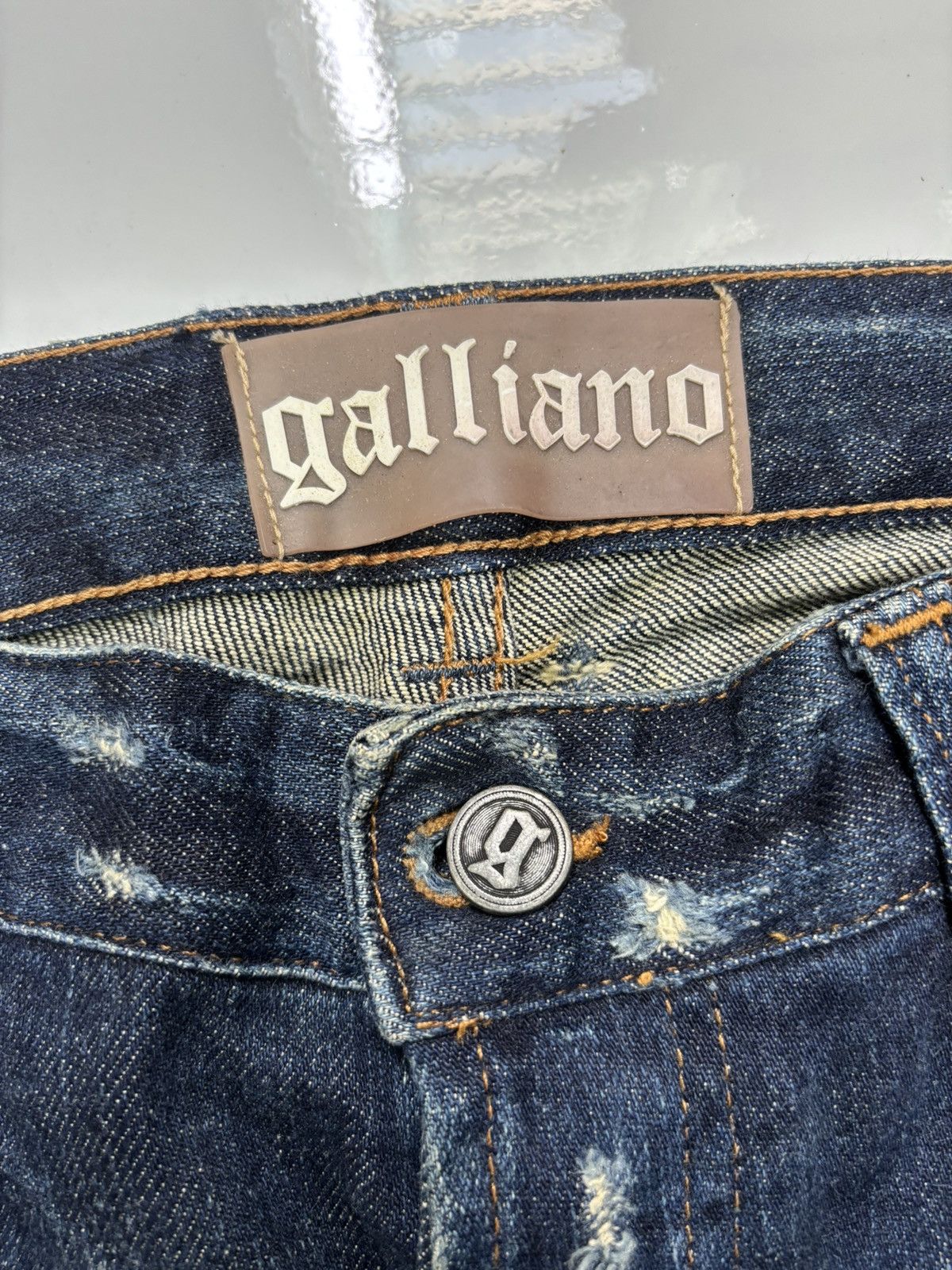 If Six Was Nine × John Galliano Vintage Galliano Patchwork Distressed Denim Jeans Letters Size US 32 / EU 48 - 9 Thumbnail