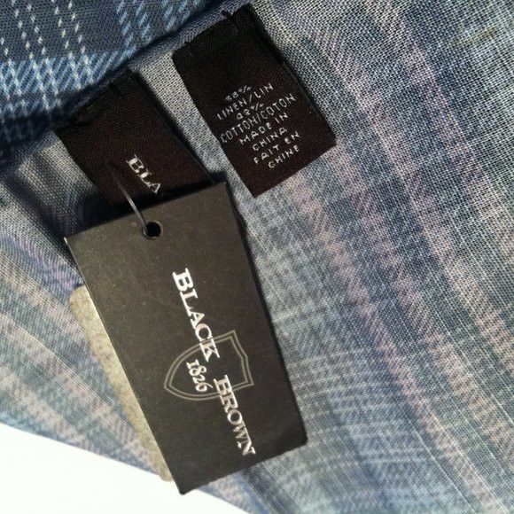 Black Brown 1826 BLACK BROWN1826 NEW 58%LINEN42%COTTON POCKETSQUARE 12.5X12.5 Size ONE SIZE - 3 Thumbnail