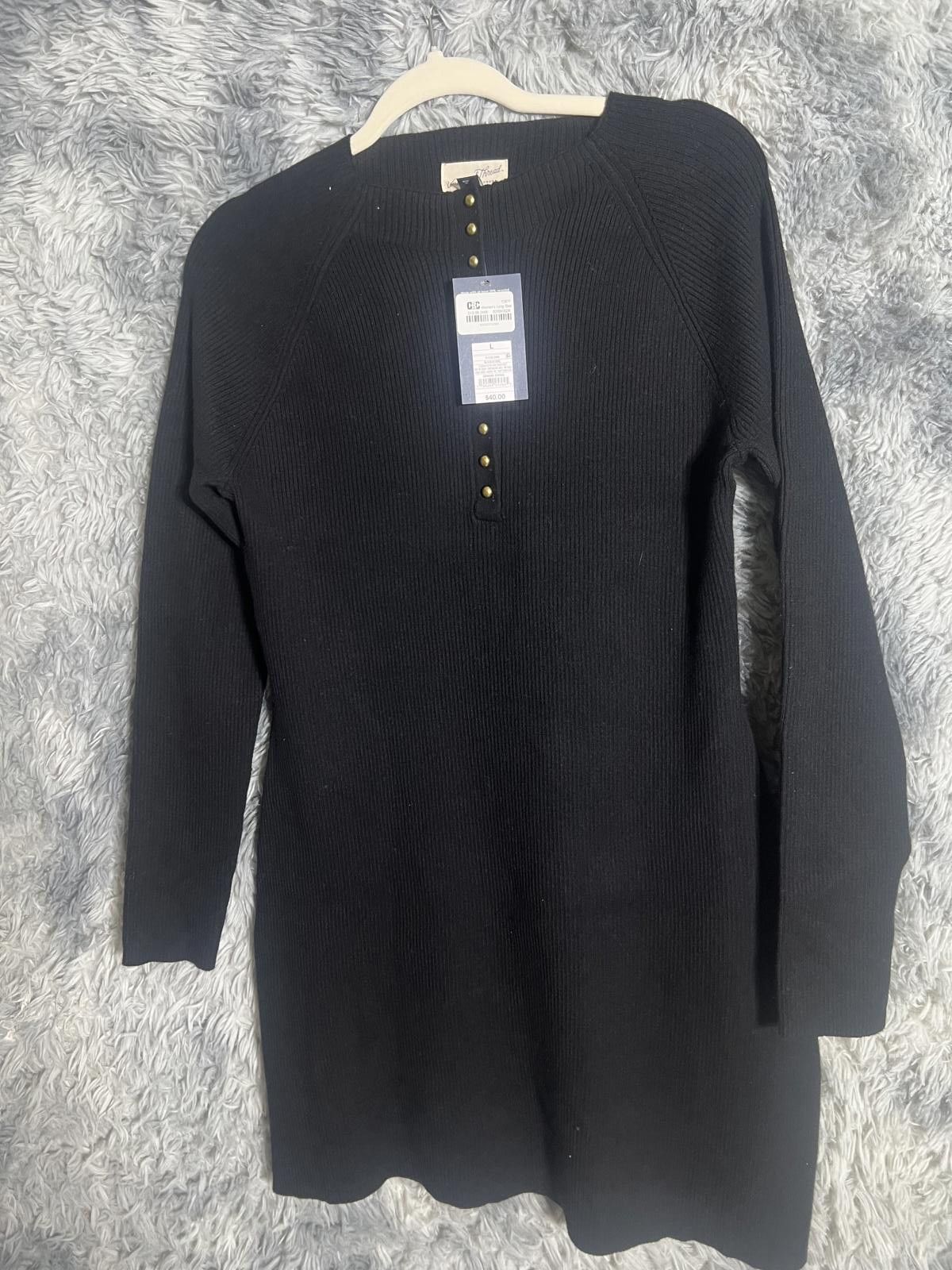 Vineyard Vines Universal thread Women's Black Long Sleeve Dress Size L Size L / US 10 / IT 46 - 5 Thumbnail