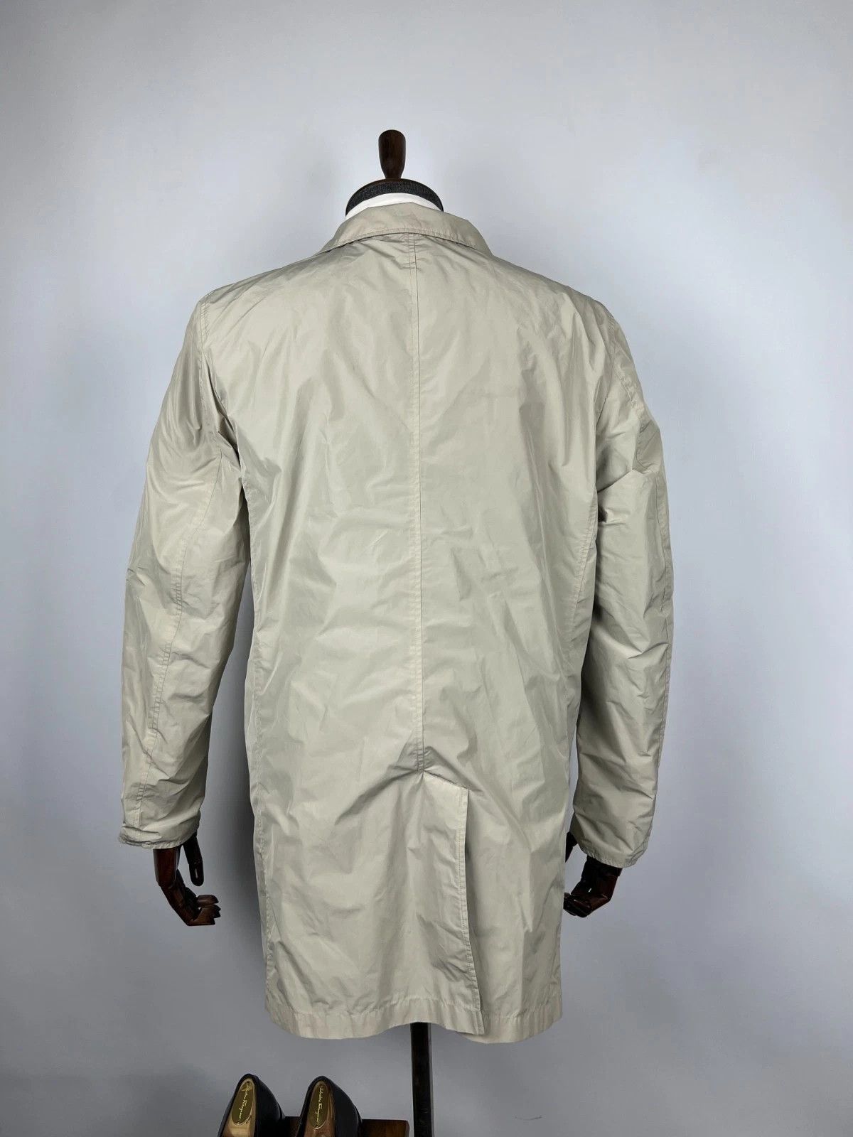Boggi Boggi Milano Grey Wool Ivory Nylon Overcoat Reversible Coat Size US L / EU 52-54 / 3 - 6 Thumbnail