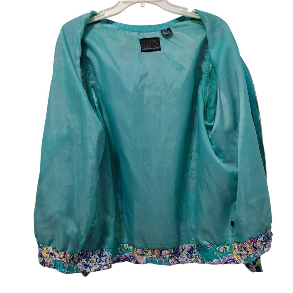 Other Vintage Mureli Floral Print Silk Studded Zip-Up Oversized Li Size S / US 4 / IT 40 - 3 Thumbnail