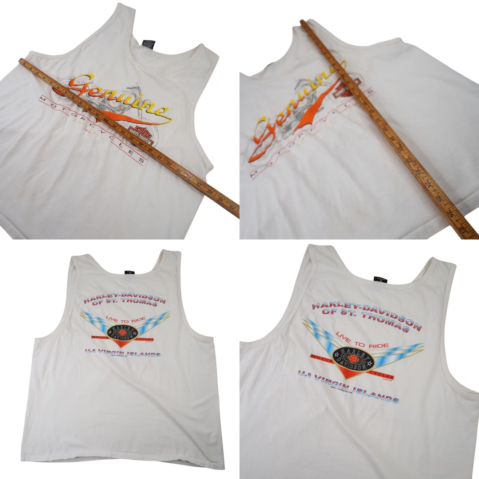 Harley Davidson VINTAGE Harley Davidson Mens XL Genuine Motorcycles Graphic Tank Top White Size US XL / EU 56 / 4 - 8 Thumbnail