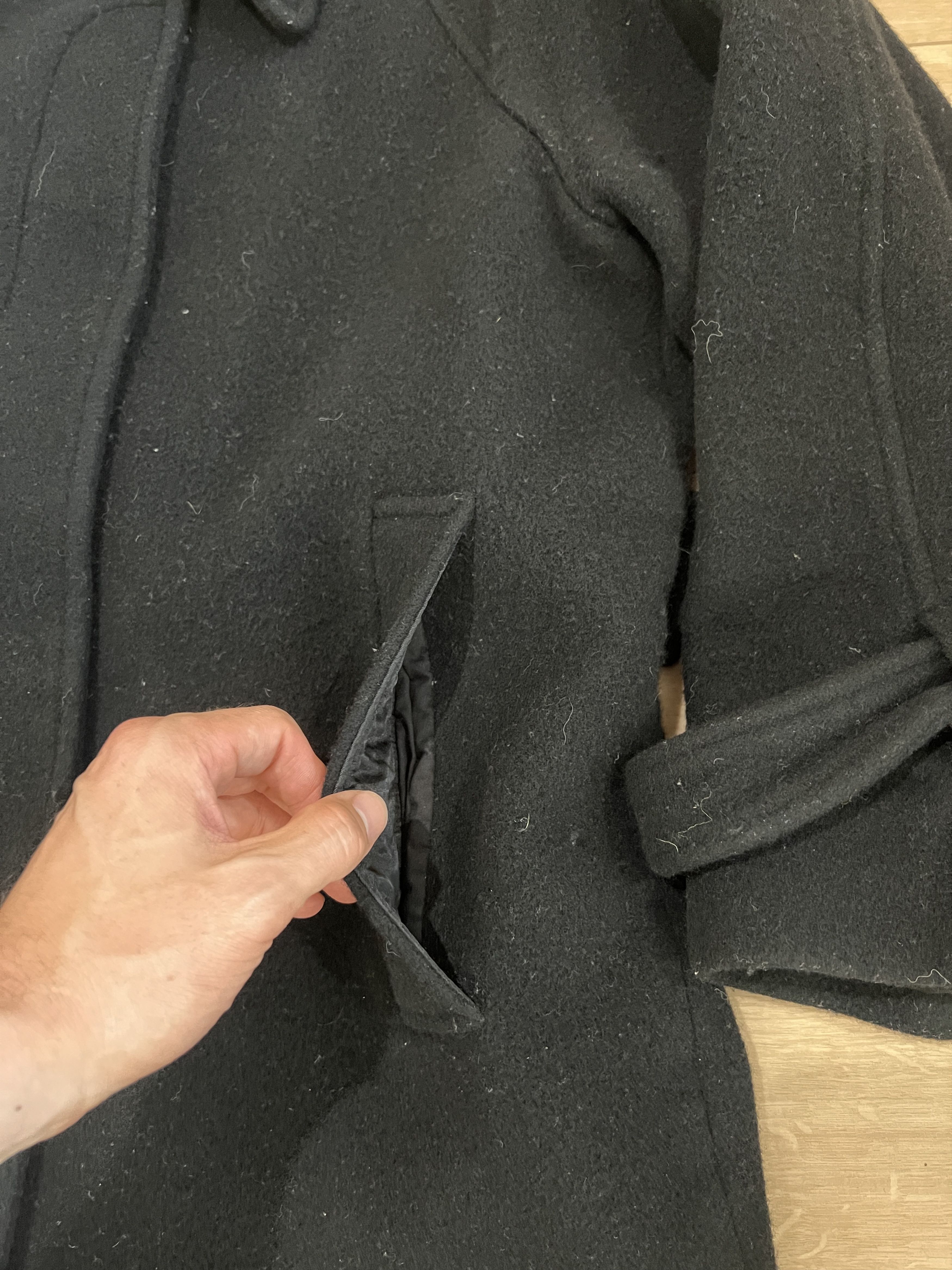 Cos COS Black Long Overcoat Wool Blend Minimal Overcoat Size US S / EU 44-46 / 1 - 3 Thumbnail