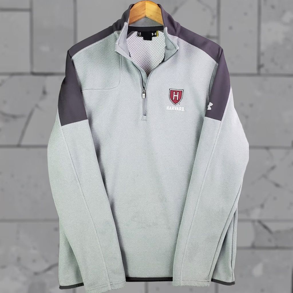 Under Armour VINTAGE Under Armour Harvard 1/2 Zip Golf/Casual Performance Pullover Jacket Gray Mens L XS? Size US L / EU 52-54 / 3 - 1 Thumbnail