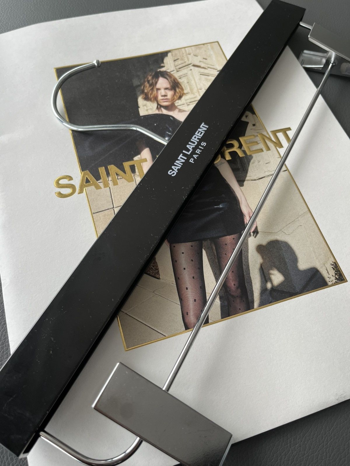 Saint Laurent Paris × Yves Saint Laurent Hard to find - Saint Laurent Official Logo Denim Hanger Size ONE SIZE - 7 Thumbnail