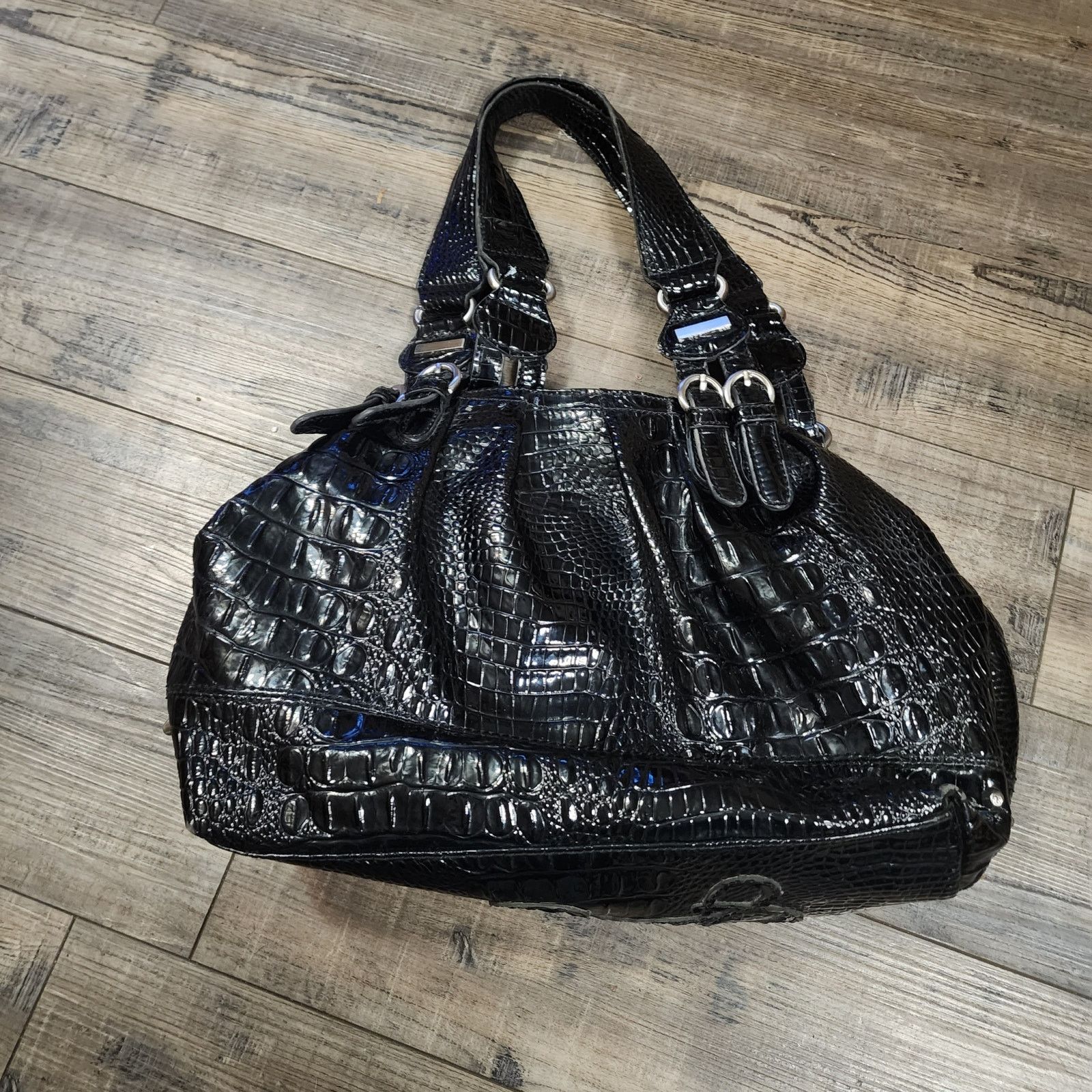 Jessica Simpson Jessica Simpson black alligator print bag purse preowned Size ONE SIZE - 2 Thumbnail