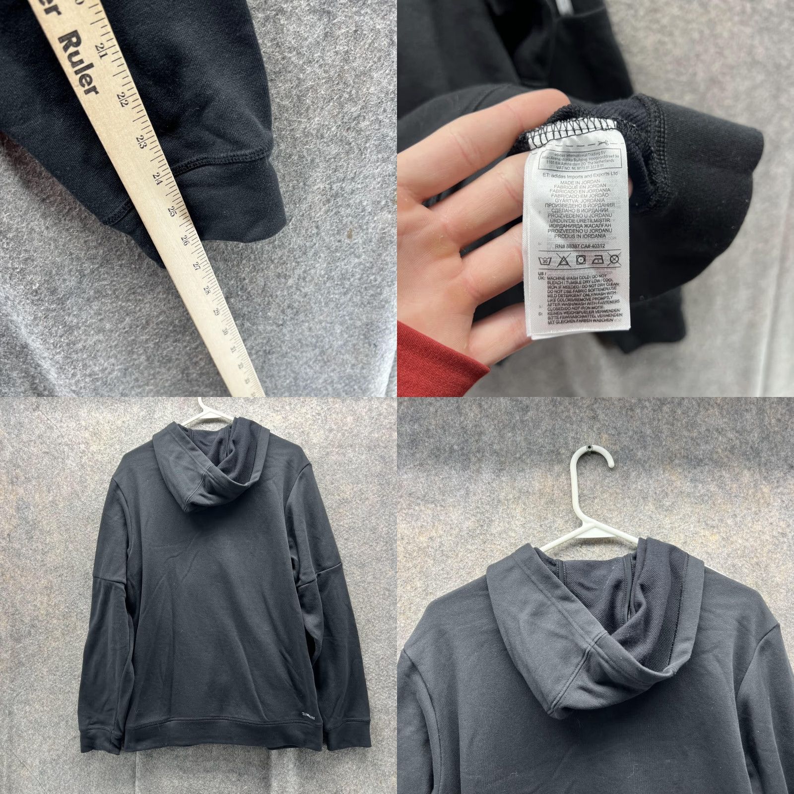 Adidas VINTAGE Adidas Sweater Men Large Jacket Black Full Zip Hoodie Polyester Athletic Track Size US L / EU 52-54 / 3 - 8 Thumbnail