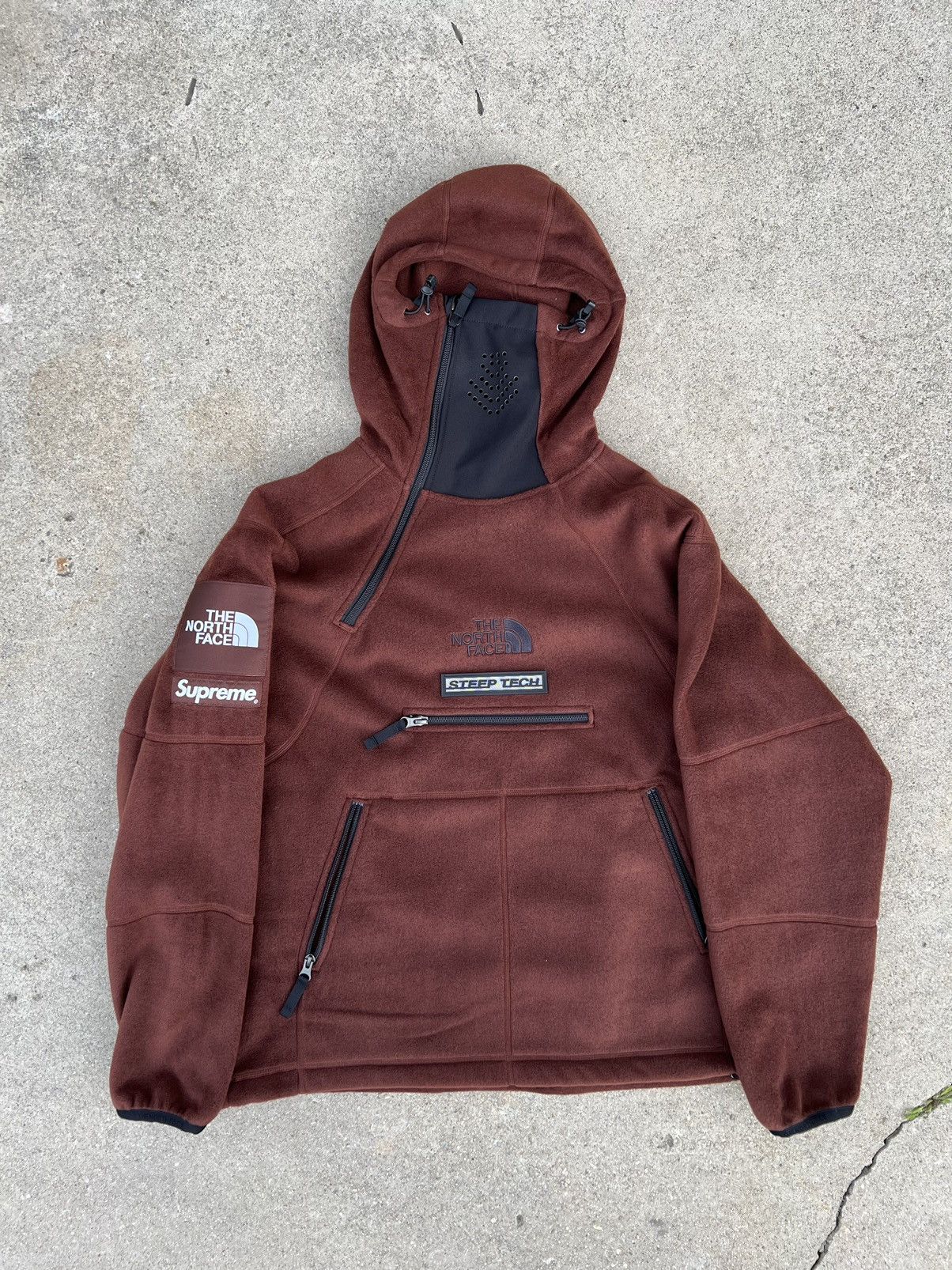 Fleece tech hoodie supreme x north face deals