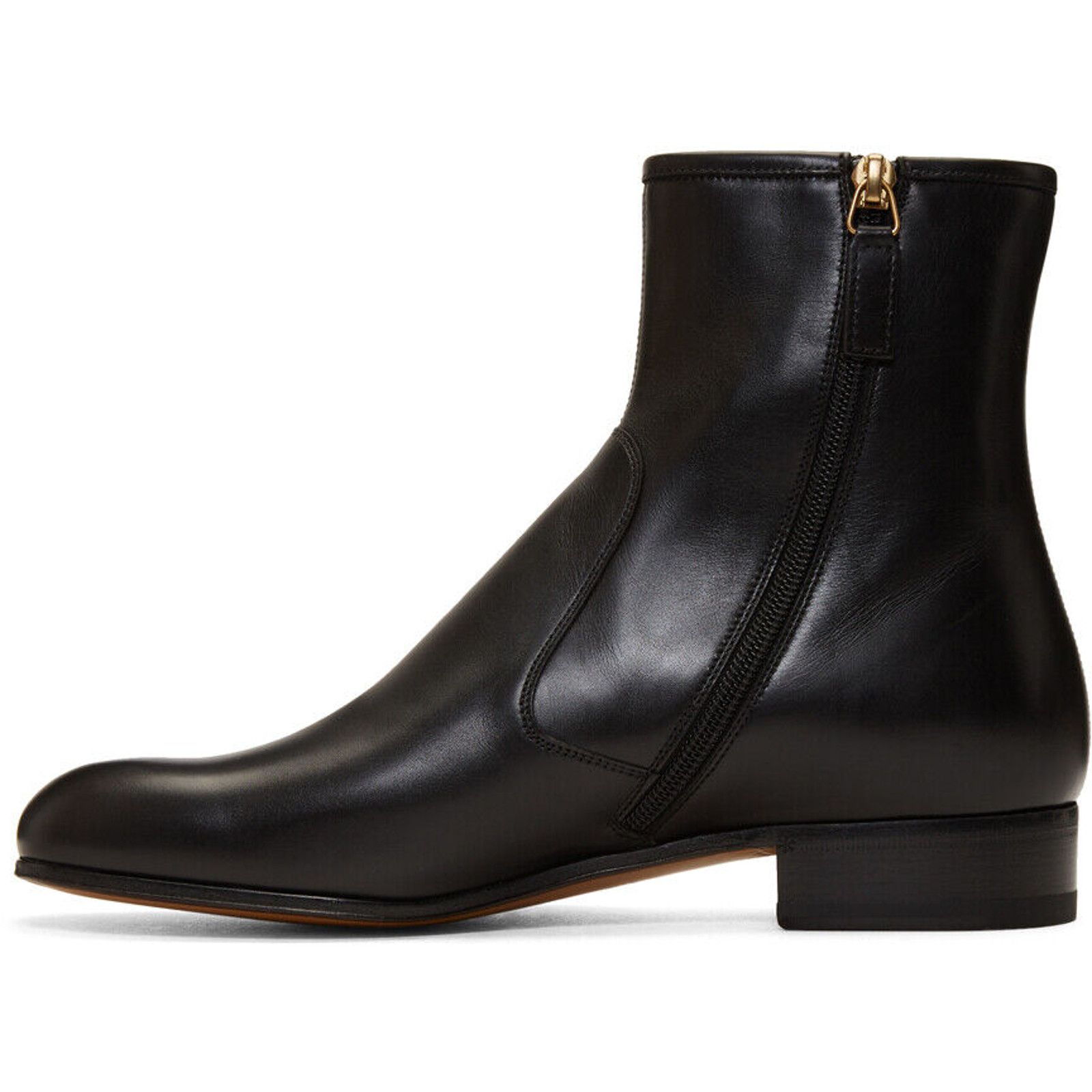 Gucci Gucci Mens Bonny Black Leather Chelsea Zipper Boots G 8 9 Size US 9 / EU 42 - 7 Thumbnail