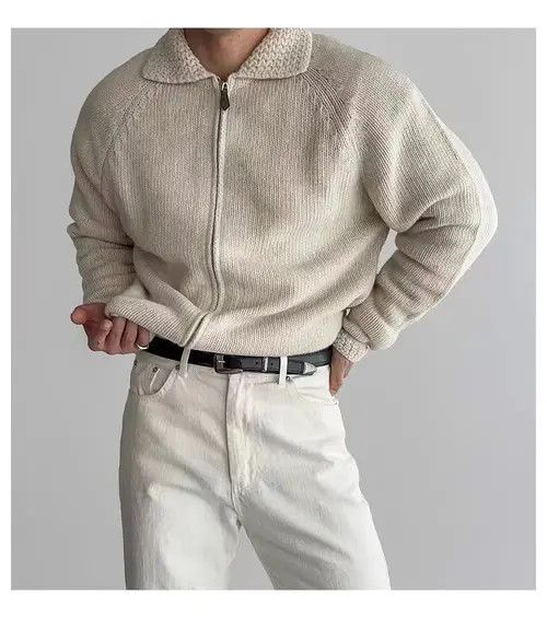 Japanese Brand Vintage Beige XL Casual Knit Sweater Lapel Jacket Coat Size US XL / EU 56 / 4 - 4 Thumbnail