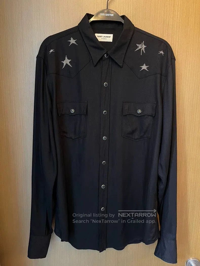 Saint Laurent Paris Saint Laurent Black Silk Star Button. Size US M / EU 48-50 / 2 - 1 Thumbnail