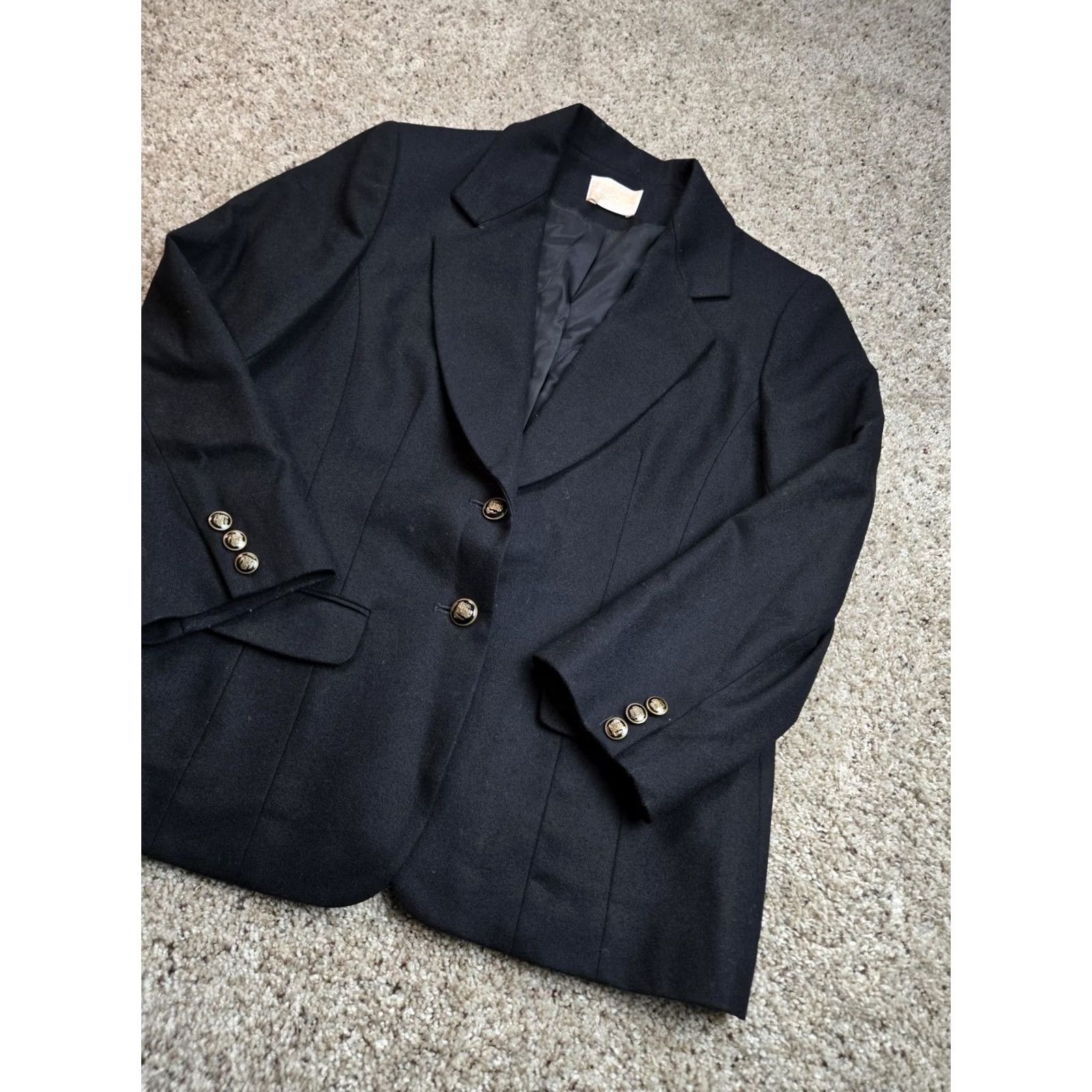 Pendleton VINTAGE Pendleton Blazer Womens 38 Black Wool Single-Breasted Lined 90s Jacket Blazer Womens Black Wool Size XS / US 0-2 / IT 36-38 - 2 Thumbnail