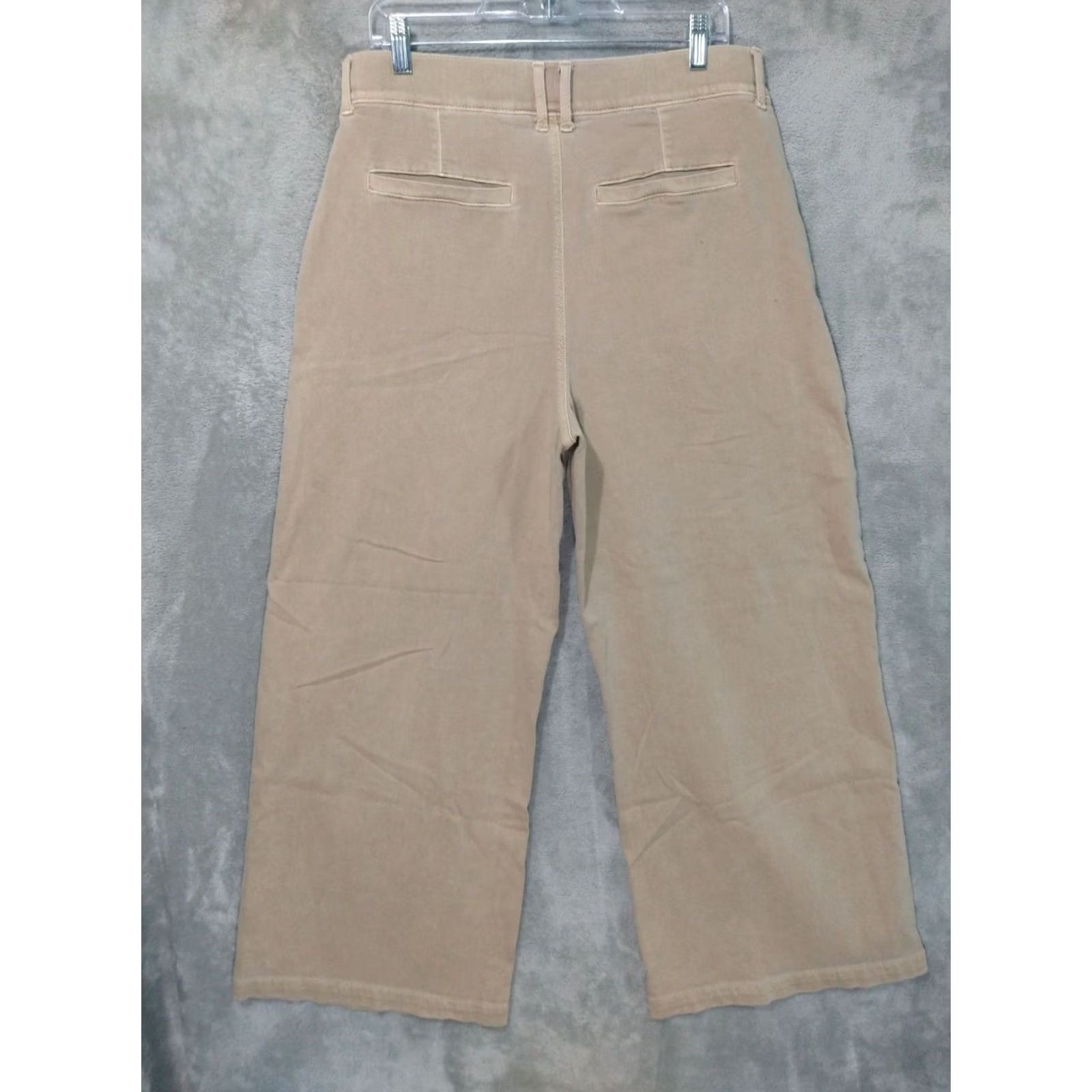American Eagle Outfitters American Eagle Outfitters Pants Womens 12 Short Super High Rise Wide-Leg Baggy Stretch Chino Beige Twill Cotton Lyocell Jeans Trouser Size 34" / US 12 / IT 48 - 2 Thumbnail