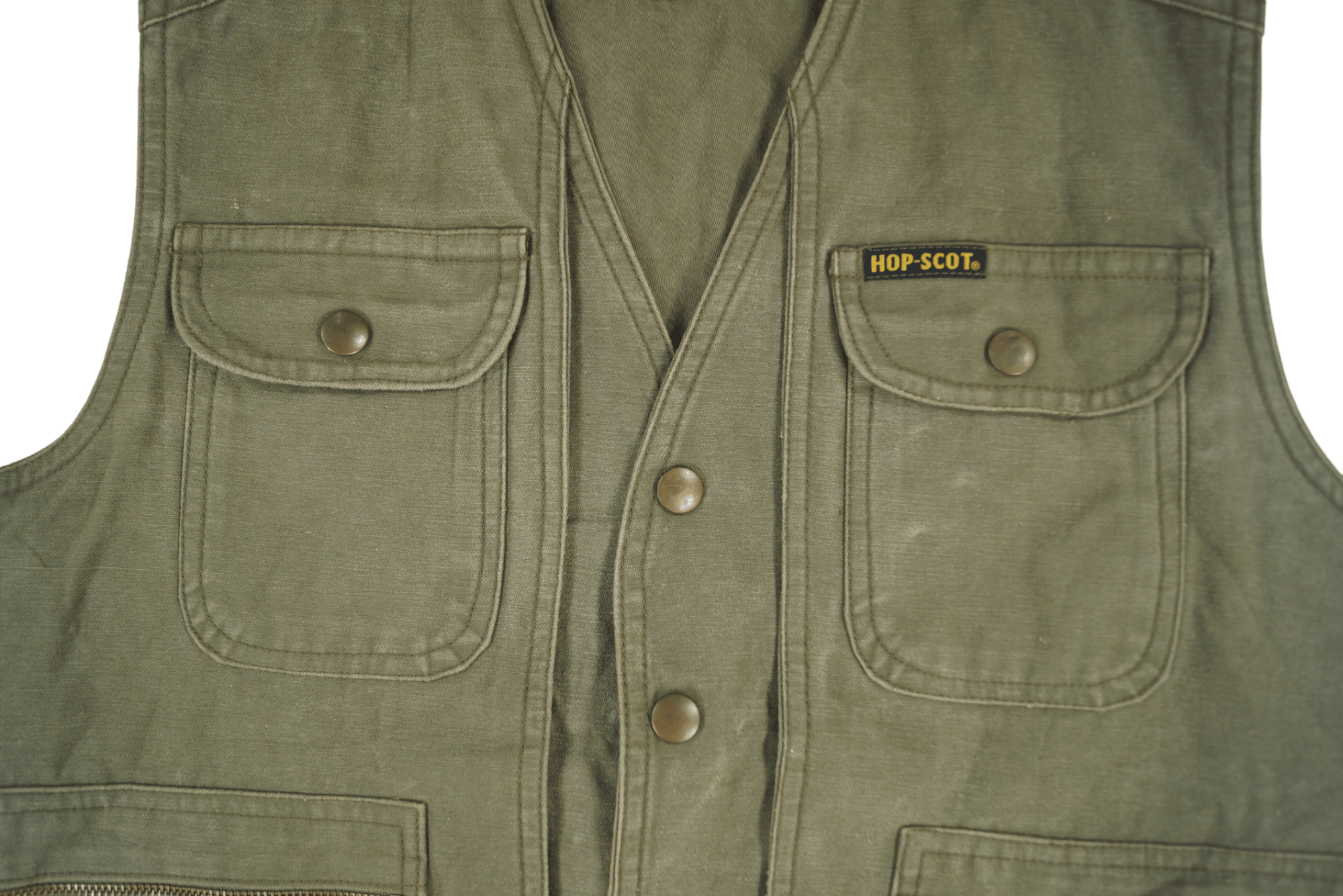 Vintage Hop Scot Vest Button Up Army Green Size US L / EU 52-54 / 3 - 2 Thumbnail