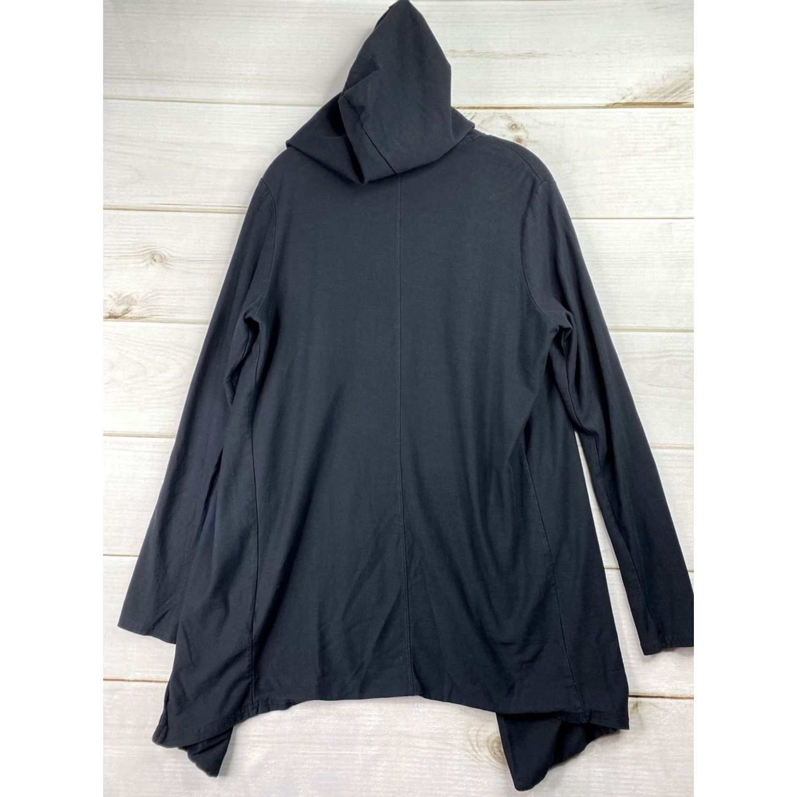 Bershka Bershka Mens M Black Hoodie Longline Open Front Hooded Cardigan Jacket Pockets Size US M / EU 48-50 / 2 - 8 Thumbnail