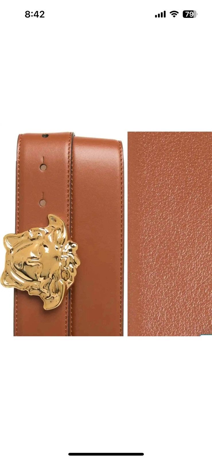 Versace × Versace Jeans Couture Versace Medusa Brown Leather Belt Sz 90/36 Size 36 - 9 Thumbnail