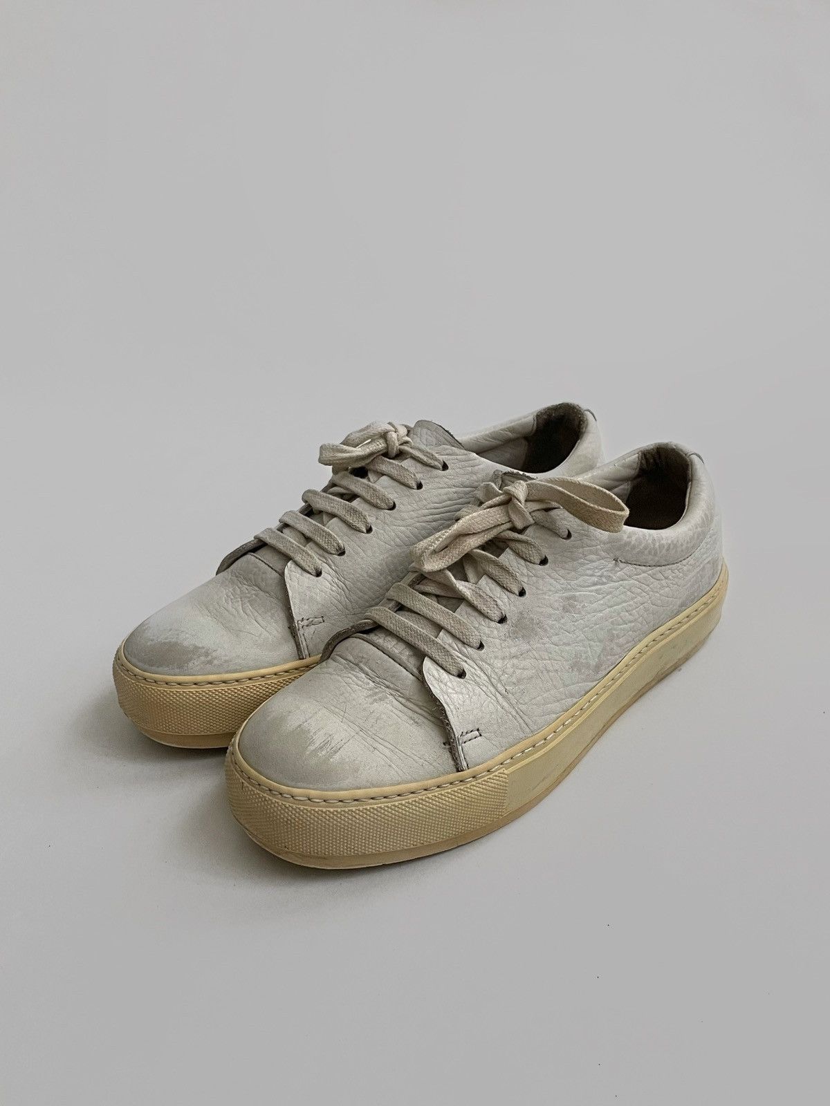 Acne Studios Acne Studios leather platform distressed shoes Size US 8 / IT 38 - 2 Thumbnail