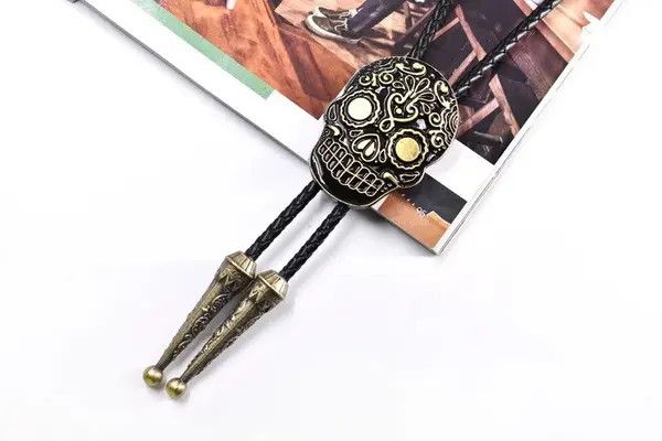 Cowboy Equipment Minami x Yuki Skull Head Leather Rope Bolo Tie Size ONE SIZE - 2 Thumbnail