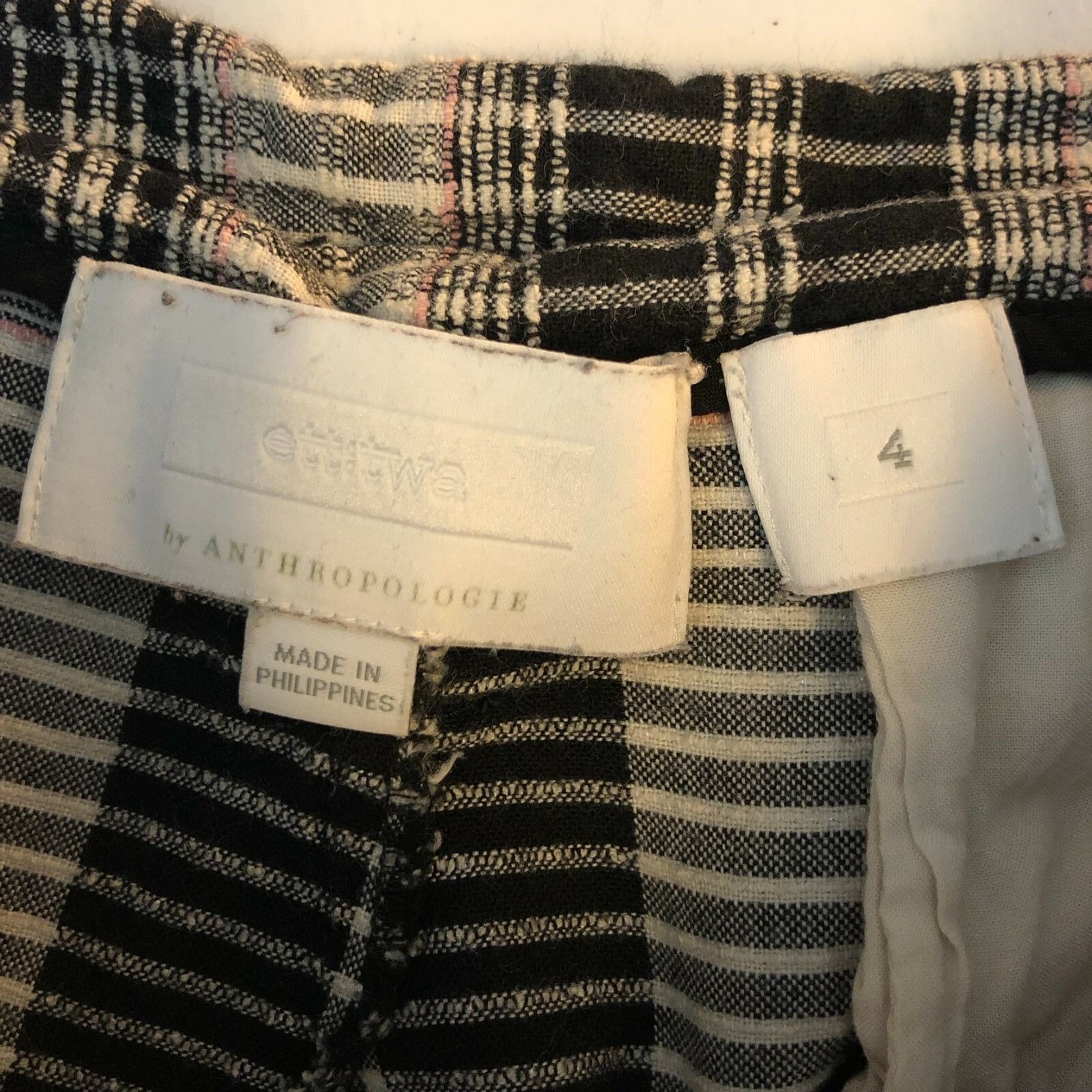 Anthropologie ett:twa Anthropologie Womens Crop Pants Wide Leg Plaid Tie W Size 27" / US 4 / IT 40 - 3 Thumbnail