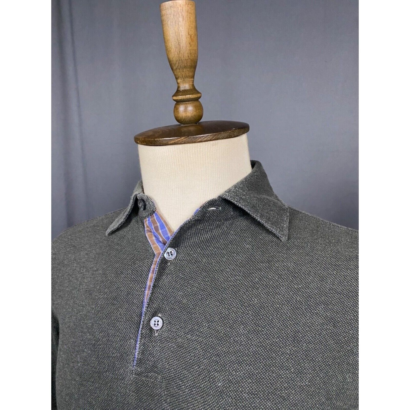 Brioni Brioni Men's Khaki Green Collared Longsleeve Polo Sweater Si Size US M / EU 48-50 / 2 - 5 Thumbnail