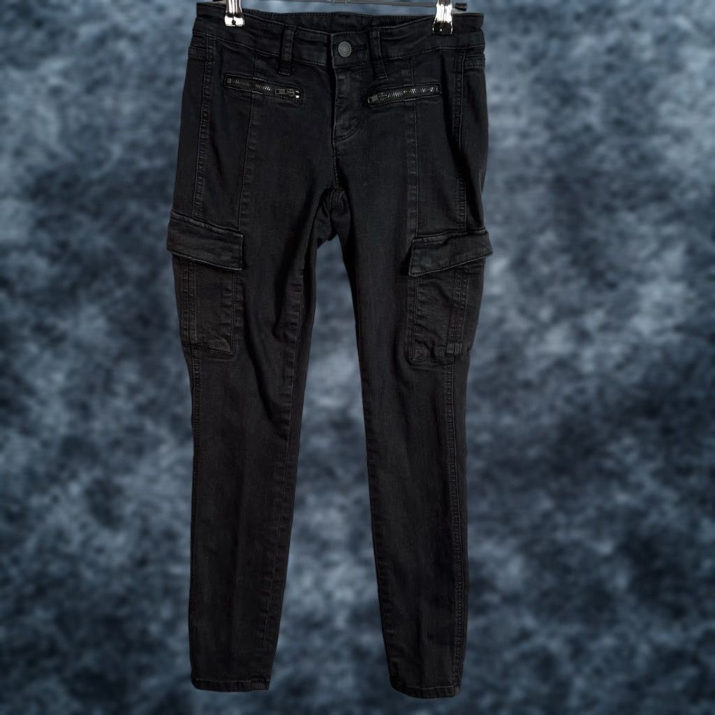 Club Monaco VINTAGE Club Monaco Cargo Skinny Pants Womens 00 Black Pockets Size 24" / US 00 / IT 34 - 1 Thumbnail