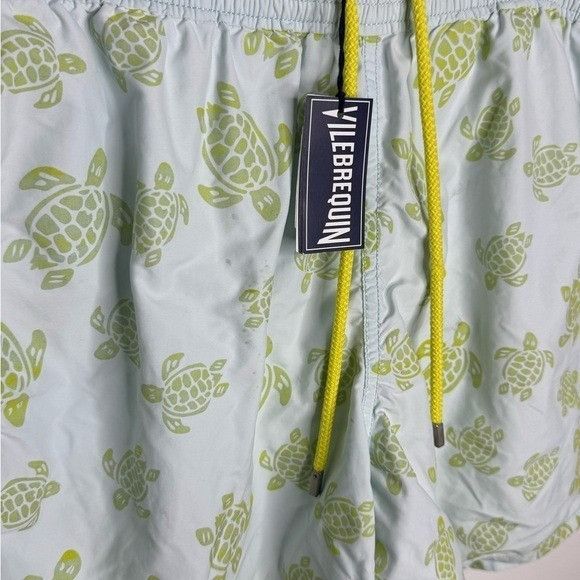 Vilebrequin Vilebrequin Moorea Flocked Turtle Swim Trunks Green Men’s XL Size US 36 / EU 52 - 2 Thumbnail