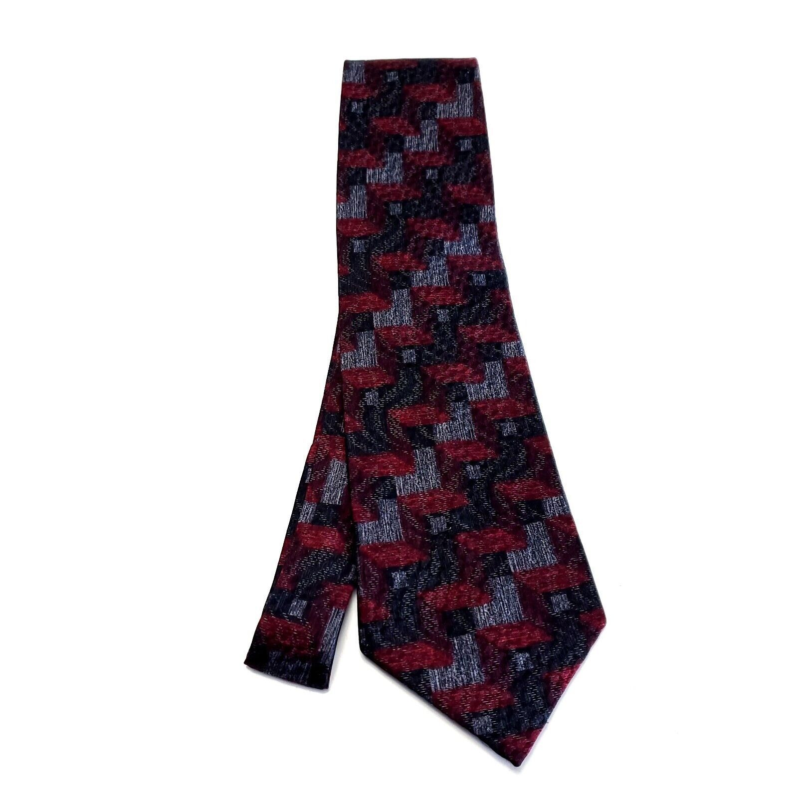 Vintage Tiziano Milano Gray Red Silk Tie Wide Striped Size ONE SIZE - 6 Thumbnail