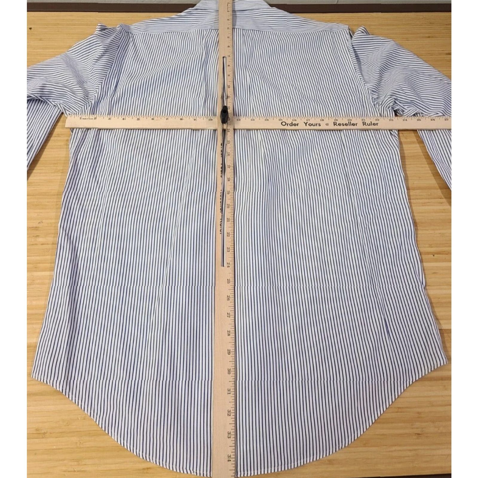 Polo Ralph Lauren Ralph Lauren Shirt Mens 15.5 Blue White Stripes Button-Up Long Sleeve Casual Formal Party/Cocktail Travel Gross? Size US L / EU 52-54 / 3 - 7 Thumbnail