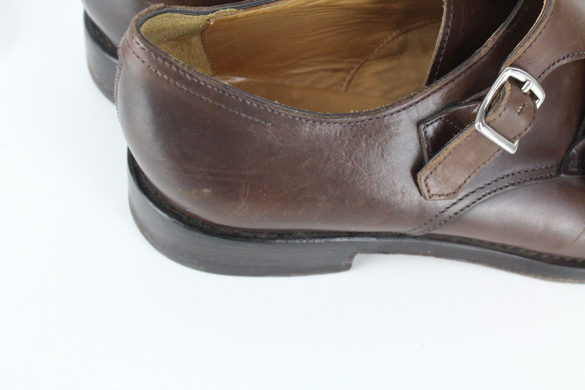 Suitsupply EU39.5 Brown Double Monk Leather Shoes 73440 Size US 6.5 / EU 39-40 - 12 Thumbnail