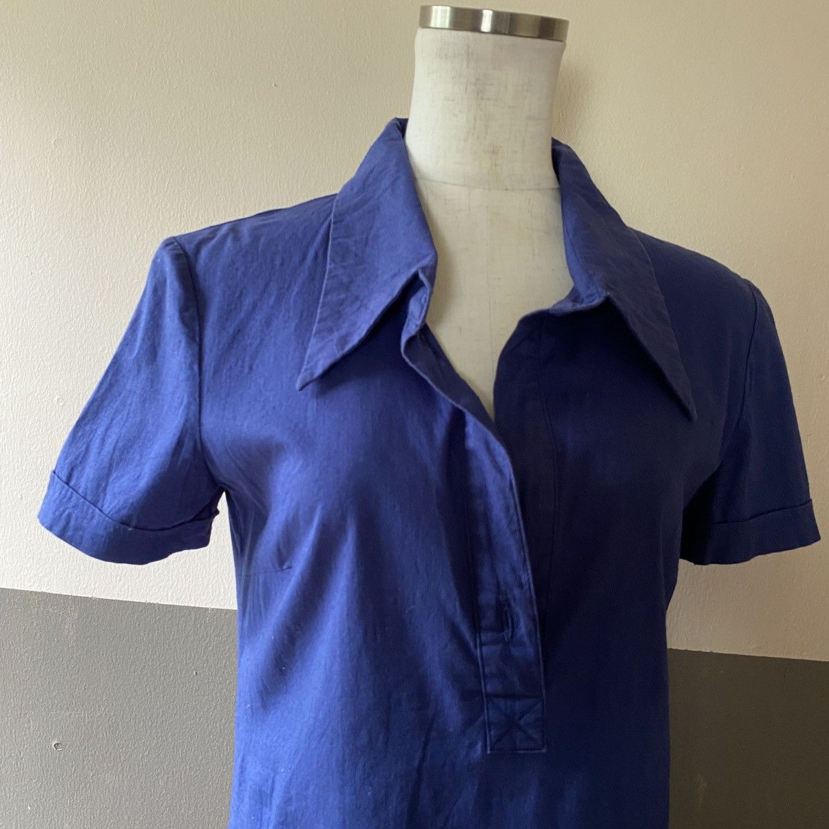 Isabel Marant ISABEL MARANT Royal Blue Short Sleeve Collared Dress Size M / US 6-8 / IT 42-44 - 5 Thumbnail