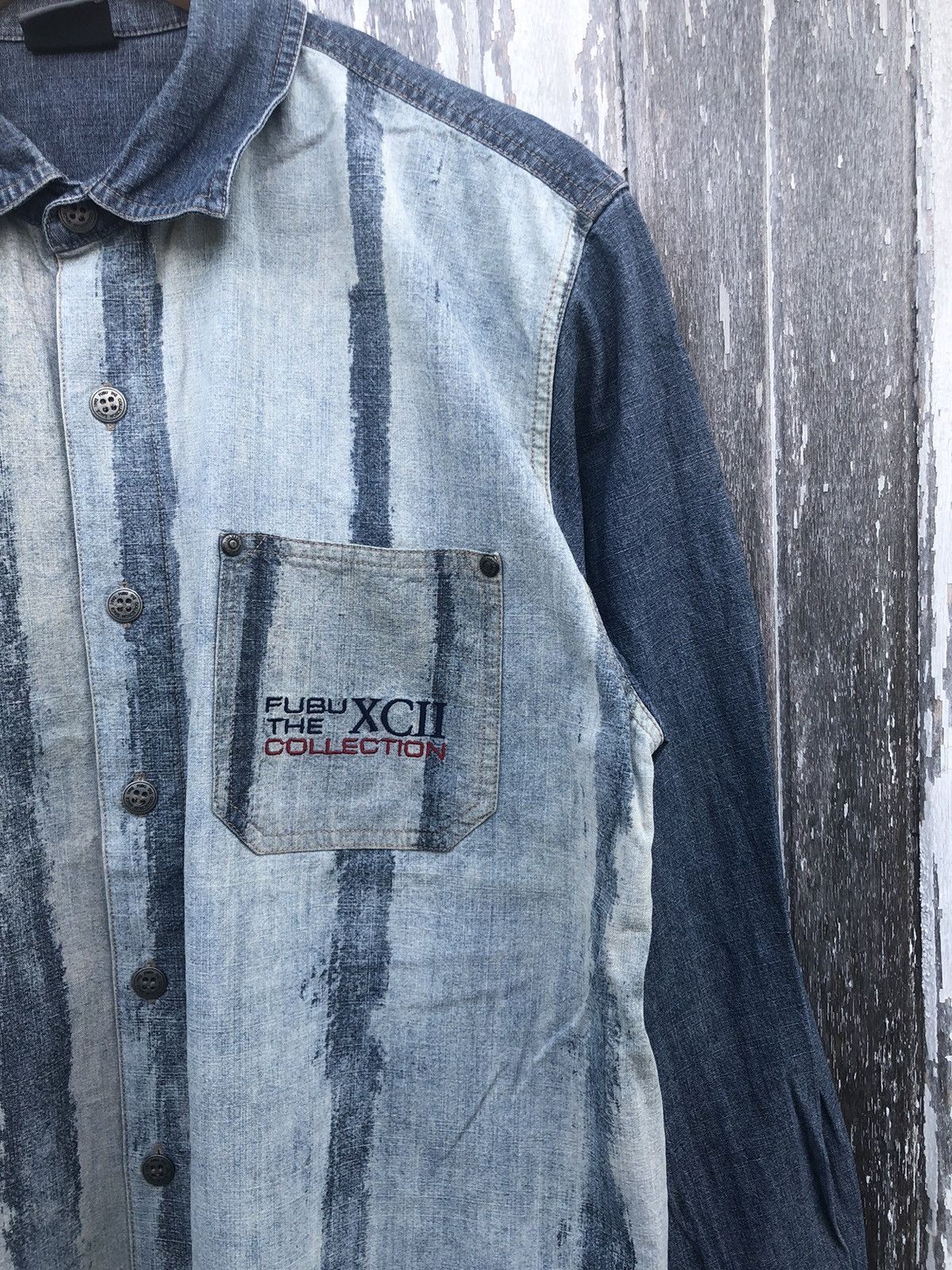Fubu × Vintage 🔥Vintage Y2K🔥Fubu Collection Denim Longsleeve Size US L / EU 52-54 / 3 - 3 Thumbnail