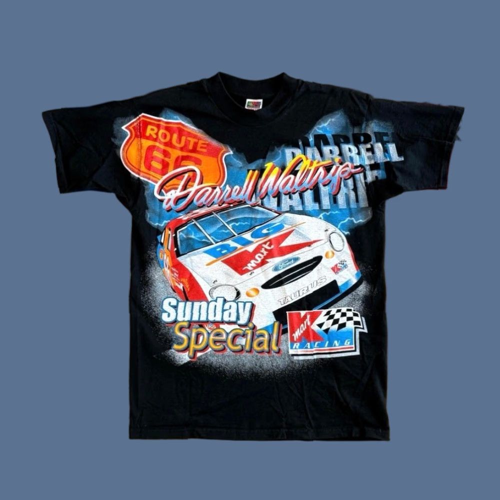 Fruit Of The Loom VINTAGE Darrell Waltrip NASCAR AOP All Over Print T-Shirt Size Large Cars Size US L / EU 52-54 / 3 - 1 Thumbnail