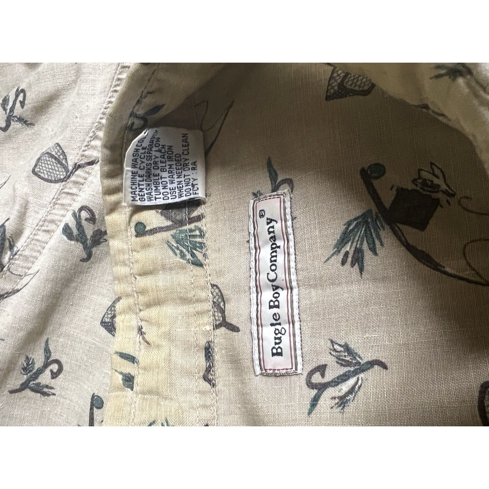Bugle Boy VINTAGE Bugle Boy Button-Up Shirt Long Sleeve XL Tan Beige Cotton Blend 90s Western Outdoor Retro Classic Fish Logo Pockets Buttons Collared Mens Size US XL / EU 56 / 4 - 5 Thumbnail