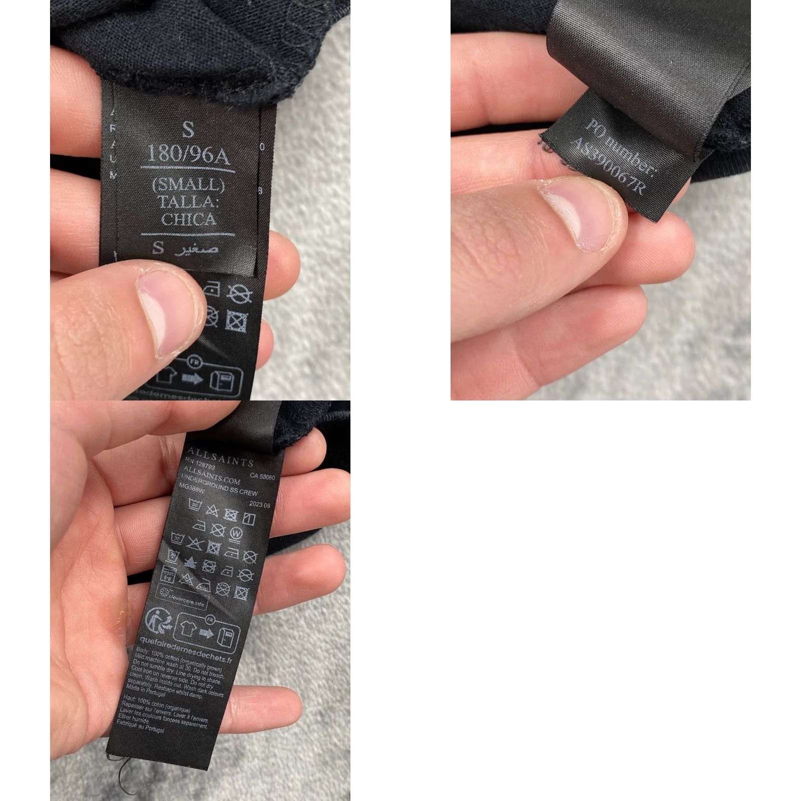 Allsaints AllSaints T Shirt Men S Black Oversized Crew Neck Big Logo SS Fit Size US S / EU 44-46 / 1 - 8 Thumbnail