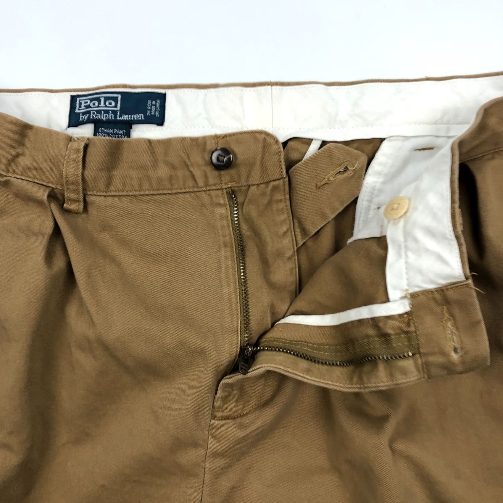 Polo Ralph Lauren Ralph Lauren Polo Ethan Pants Mens 35x30 Khaki Beige Classic Straight Pleated 35 Inseam Cotton Canvas Pocket Slashy N/A Size US S / EU 44-46 / 1 - 2 Thumbnail
