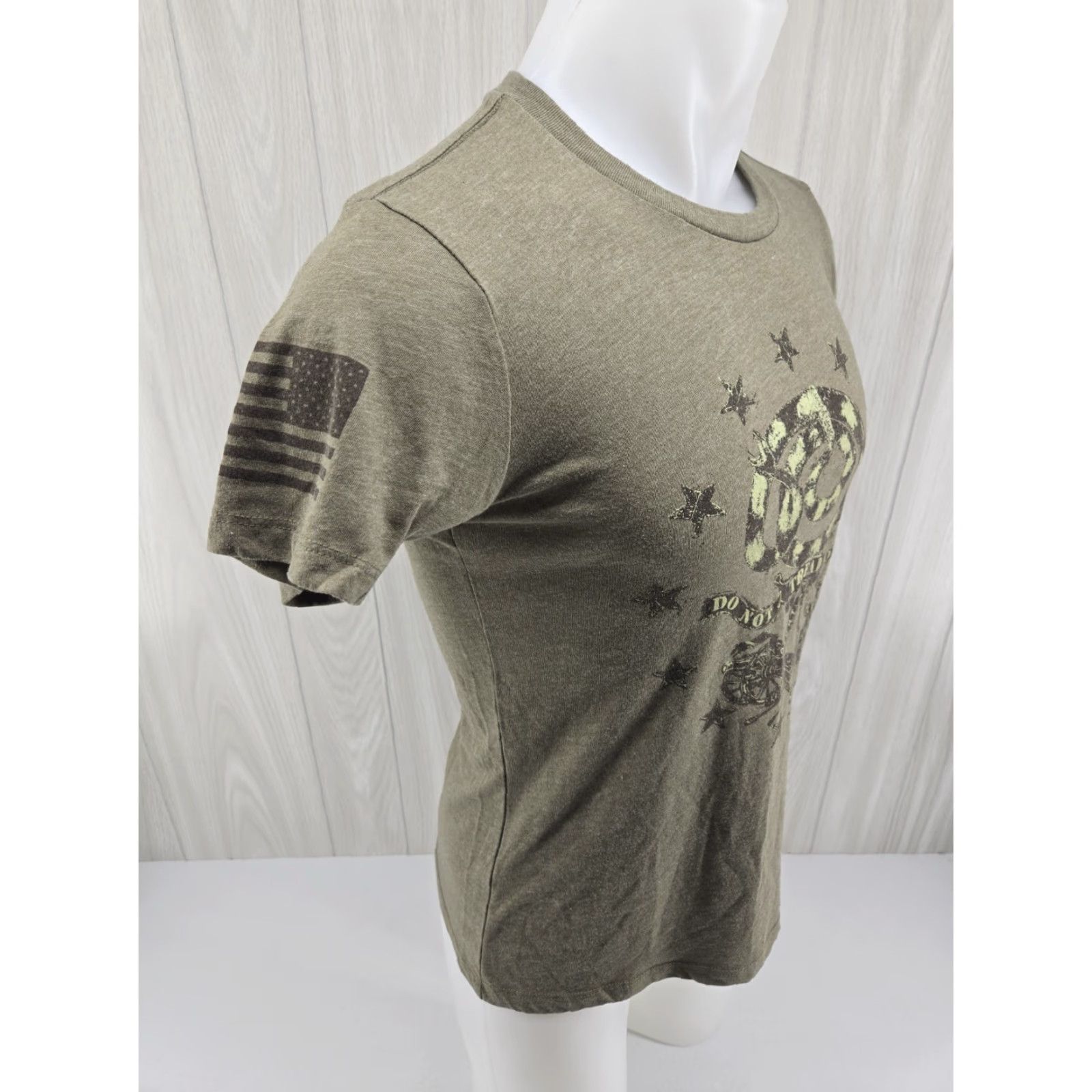 Vintage Grunt Style T-Shirt Women Green Do Not Tread On Me Crew Neck Short Sleeve Large Size L / US 10 / IT 46 - 7 Thumbnail