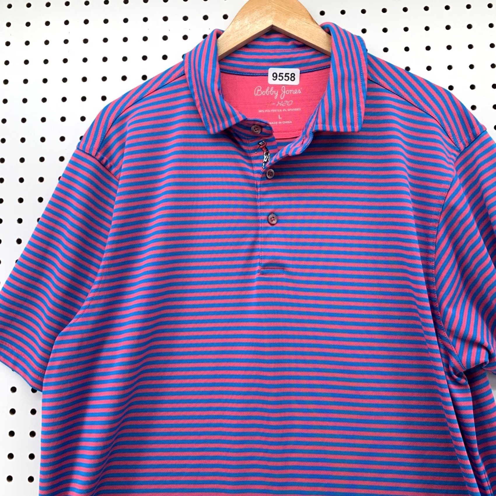 Vintage Bobby Jones Polo Shirt Men L Purple Pink Striped Briar Ridge Size US L / EU 52-54 / 3 - 5 Thumbnail