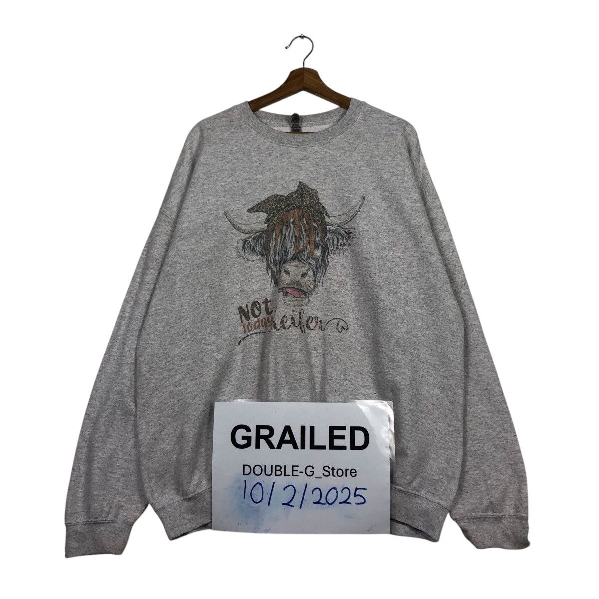 Japanese Brand Vintage-Style Cow Illustration Sweatshirt Size US XL / EU 56 / 4 - 1 Thumbnail