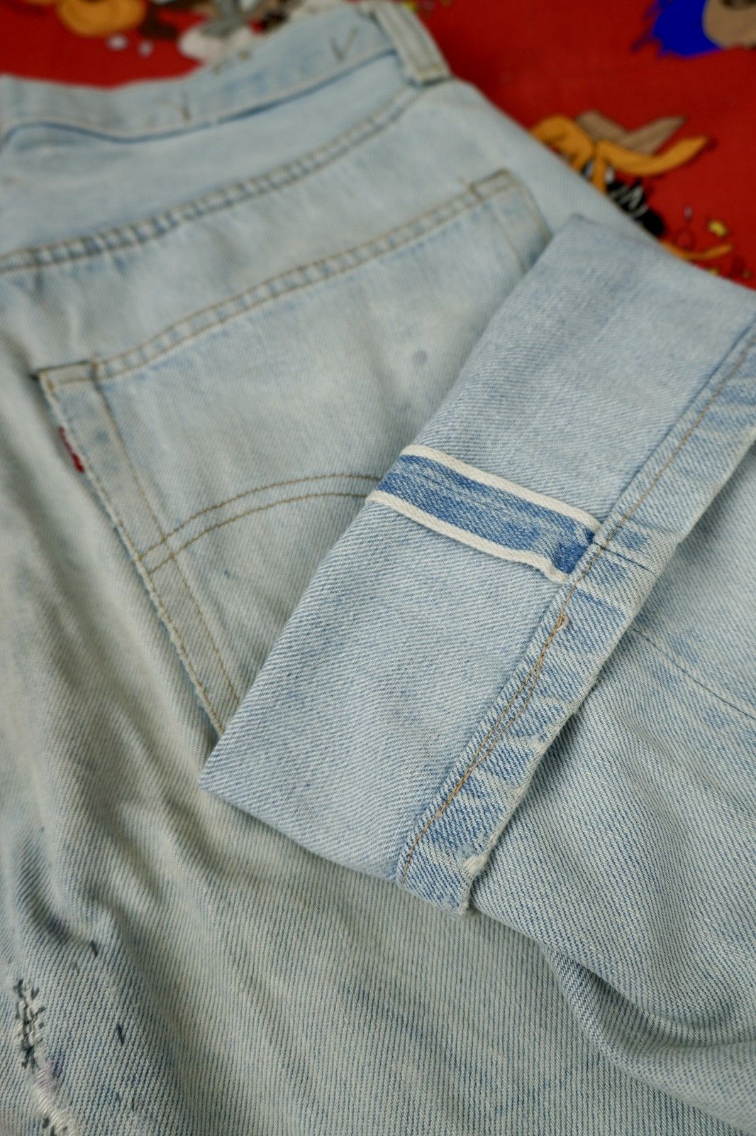Levi's × Vintage Vintage Levis 501 Redline Selvedge Button #6 Grunge Baggy Size US 30 / EU 46 - 1 Thumbnail