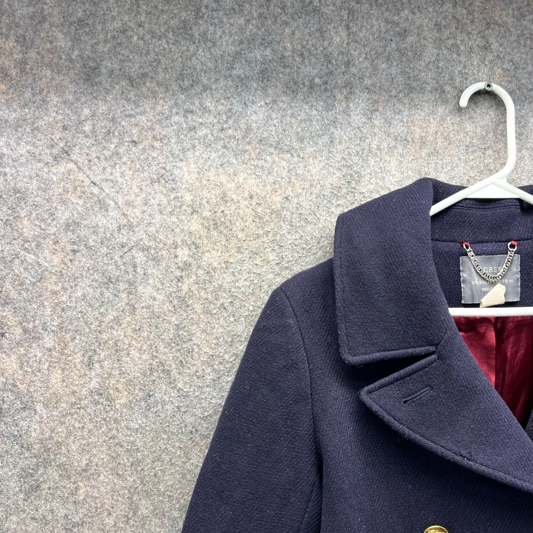 J.Crew VINTAGE J.CREW Peacoat Women 4 Navy Wool Gold Button Nello Gori Italy Stadium Cloth Coat Size S / US 4 / IT 40 - 7 Thumbnail