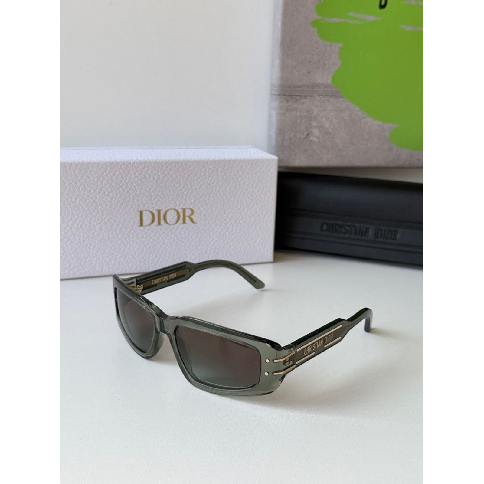 Dior NEW Dior Signature S9U Slim Mask Sunglasses in Green Size ONE SIZE - 3 Thumbnail