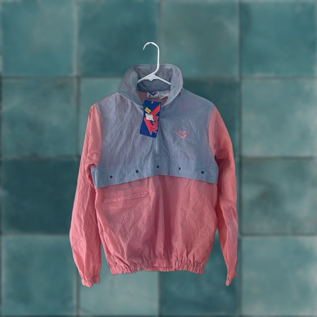 PONY VINTAGE PONY Windbreaker Jacket Womens M Pink 80s 90s 1/4 Zip NWT Deadstock Size M / US 6-8 / IT 42-44 - 1 Thumbnail