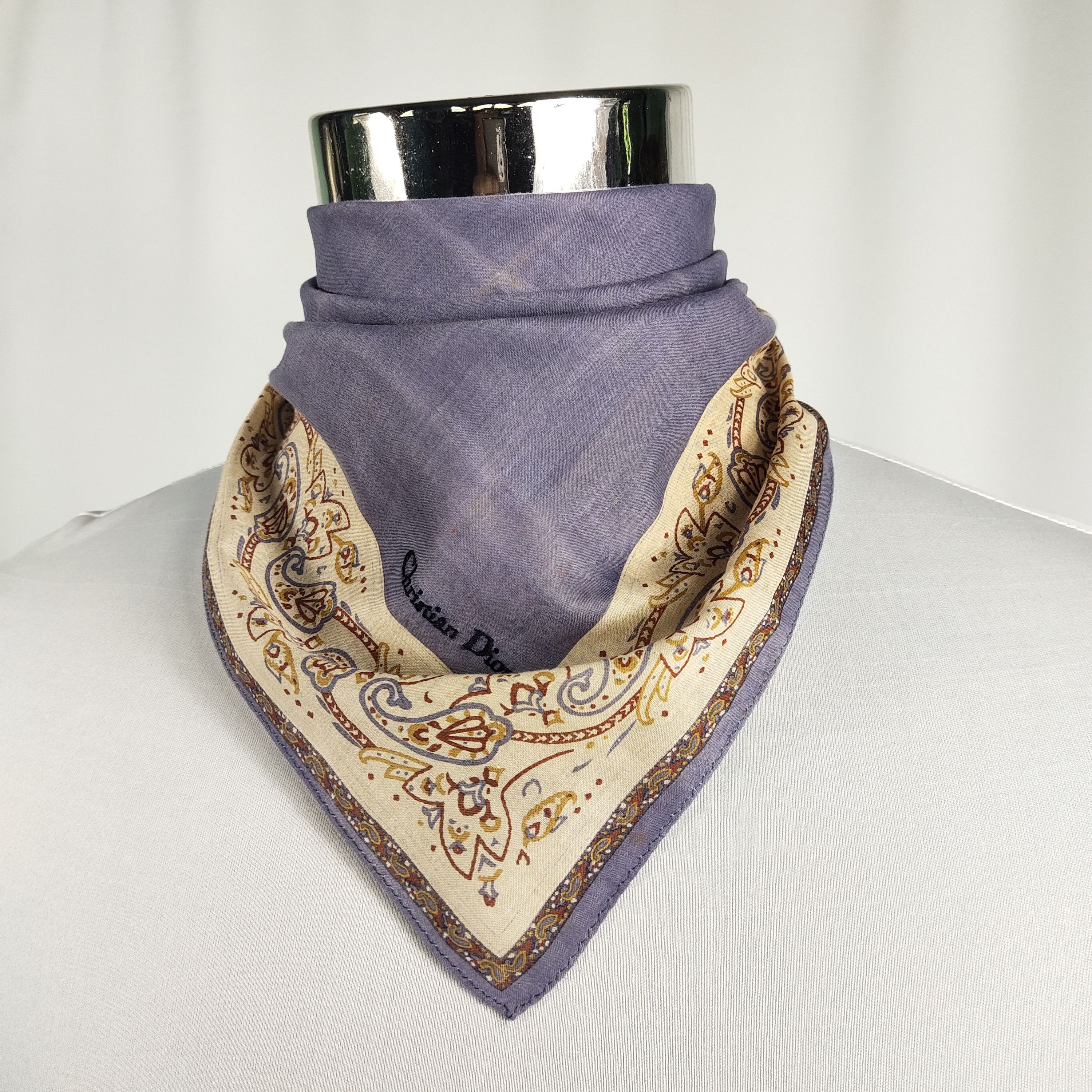 Vintage Christian Dior Handkerchief / Neckerchief / Bandana FZ496 Size ONE SIZE - 1 Thumbnail