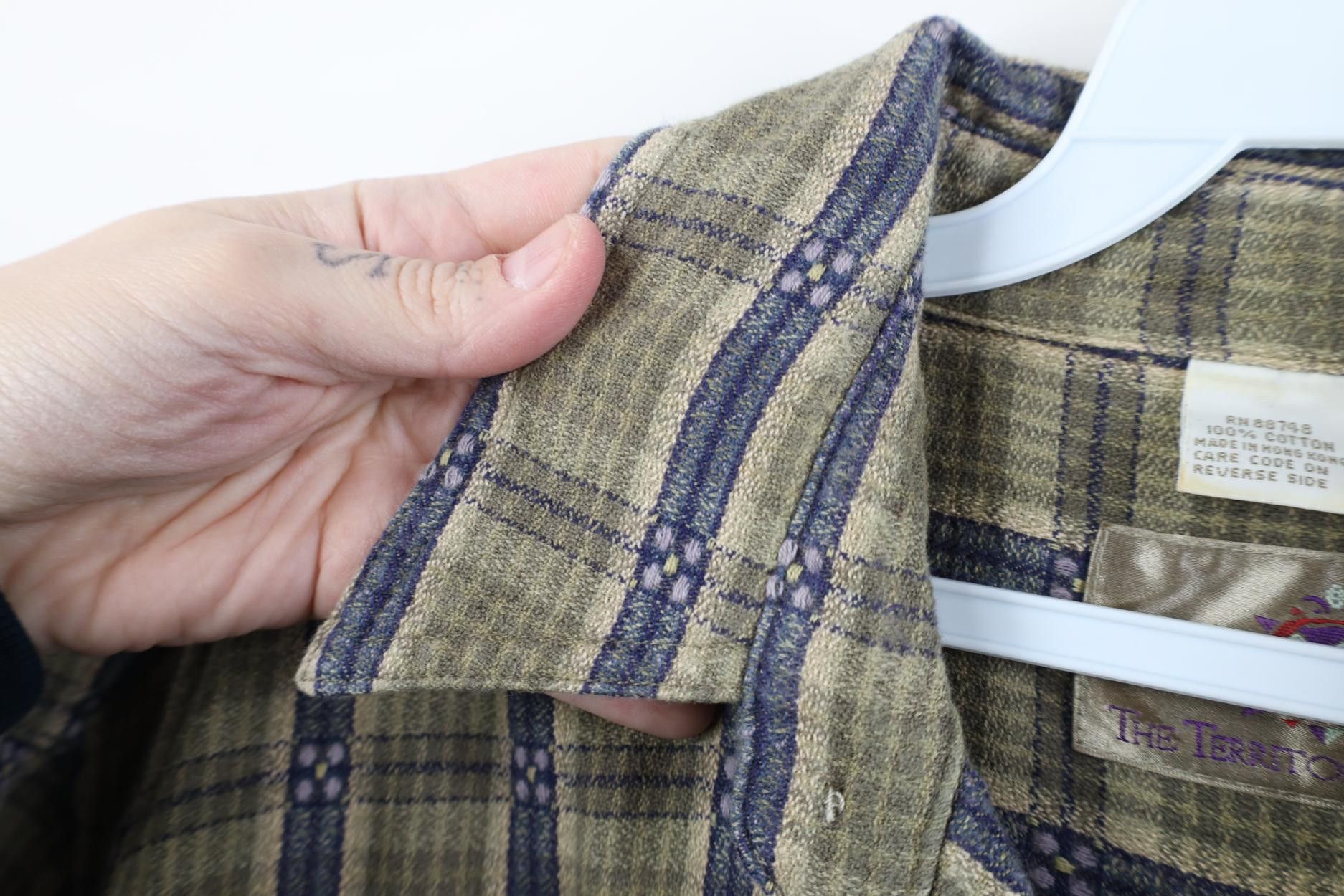Vintage Vintage 90s The Territory Ahead Weave Button Shirt Plaid Size US M / EU 48-50 / 2 - 7 Thumbnail
