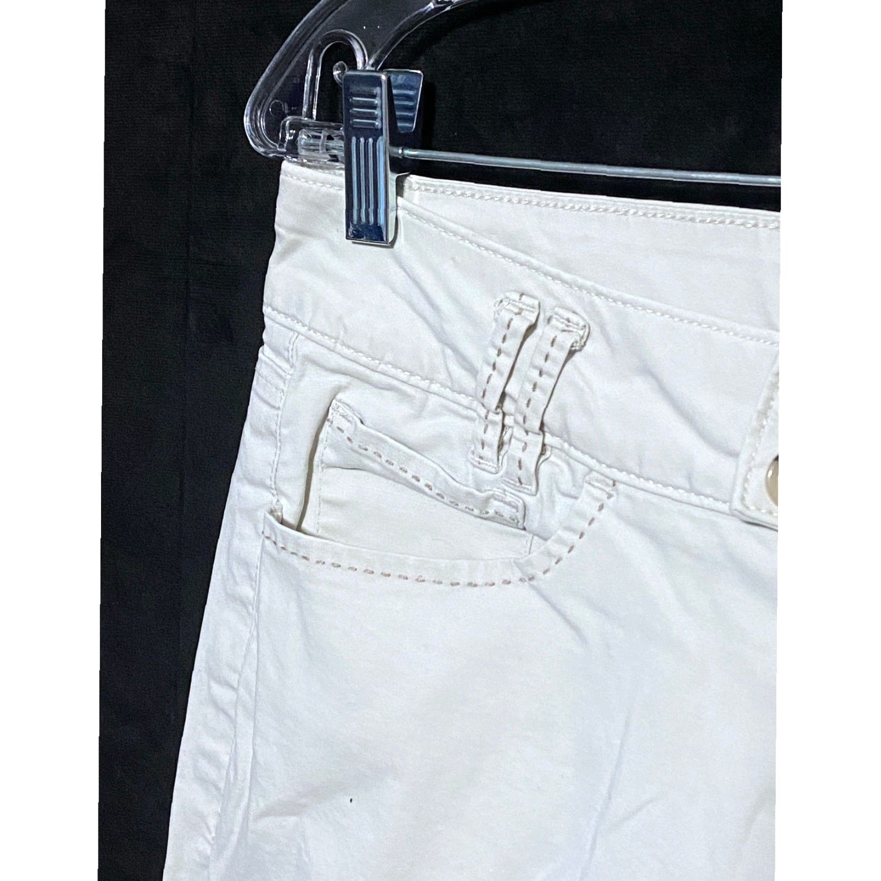 AG Jeans VINTAGE Jag Jeans Chino Pants Womens 8 Khakis Stretch Straight Leg Flap Button Pockets Cream 8 Womens Jeans Pants Size 30" / US 8 / IT 44 - 4 Thumbnail