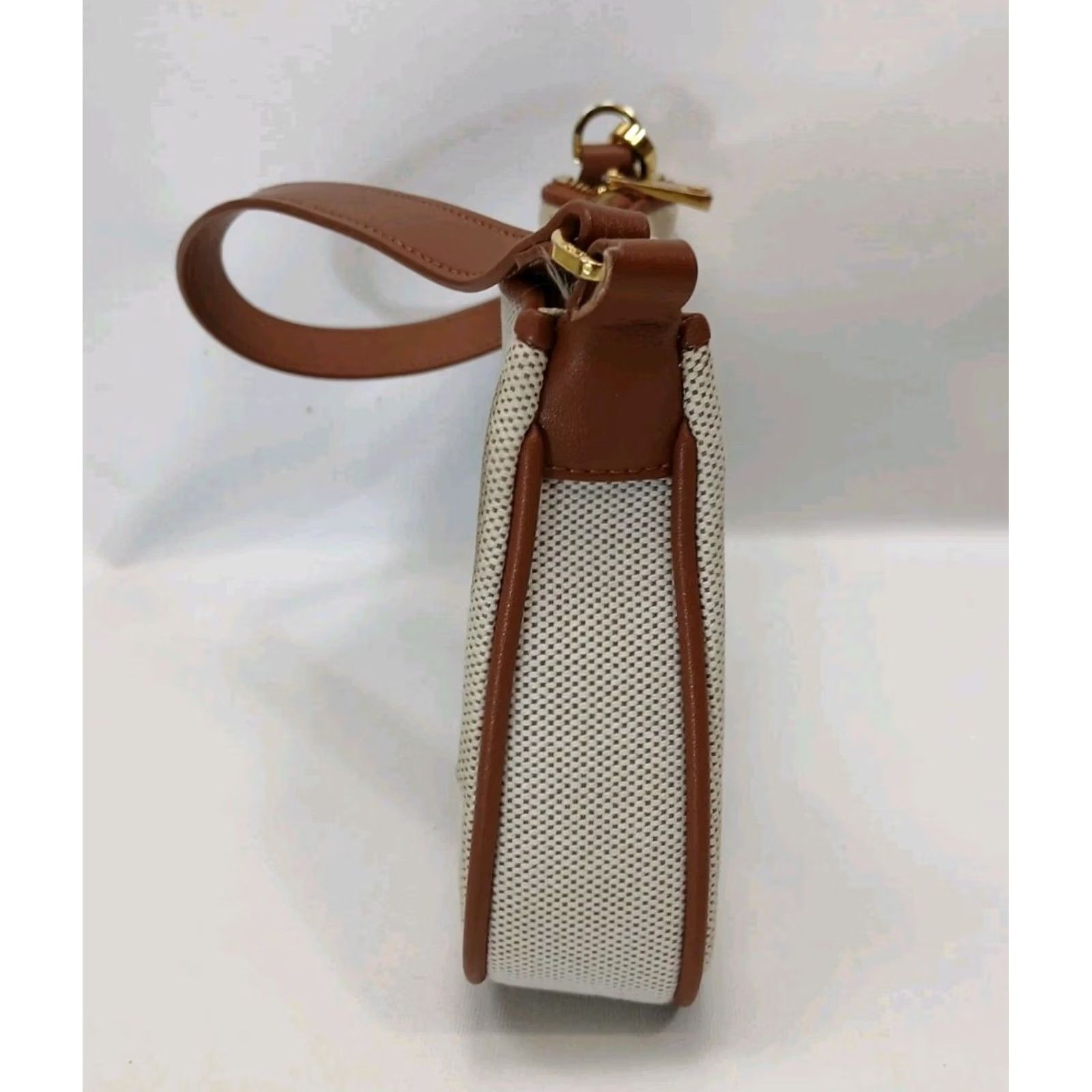 JW PEI JW PEI Shoulder Bag Womens Beige Canvas Brown Leather Handbag Logo Size ONE SIZE - 4 Thumbnail
