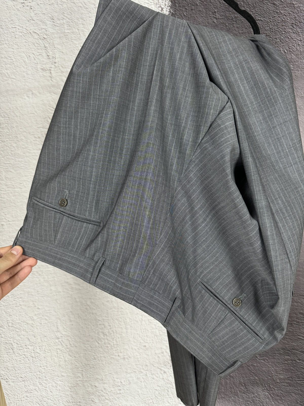 Burberry Burberry London wool silk striped grey 2 pcs suit 3 button Size 46R - 20 Thumbnail