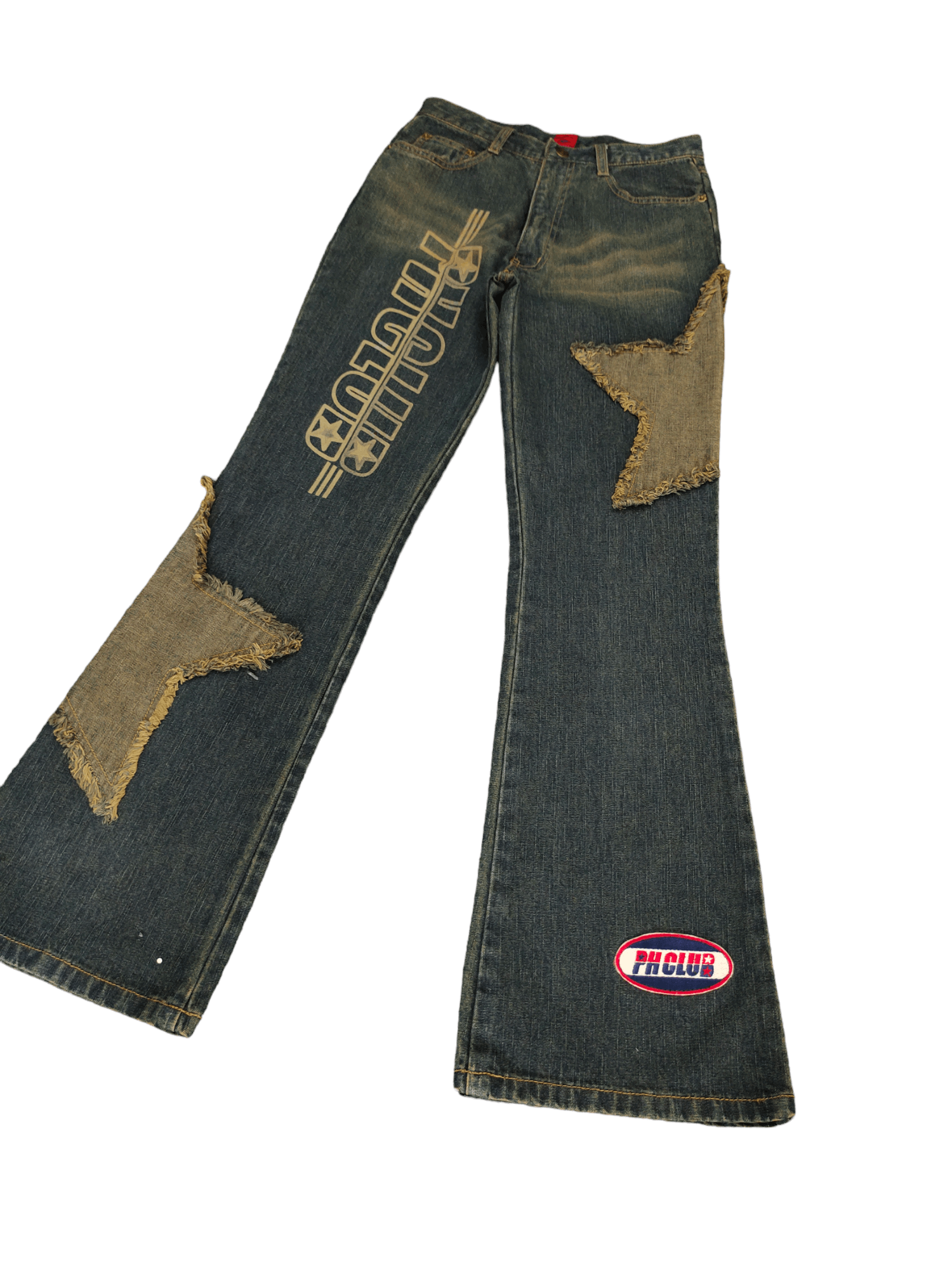 Hysteric Glamour × Undercover Flare Jeans Penthouse Club Stars Patches Denim Boot Cut Y2k Size US 26 / EU 42 - 1 Thumbnail